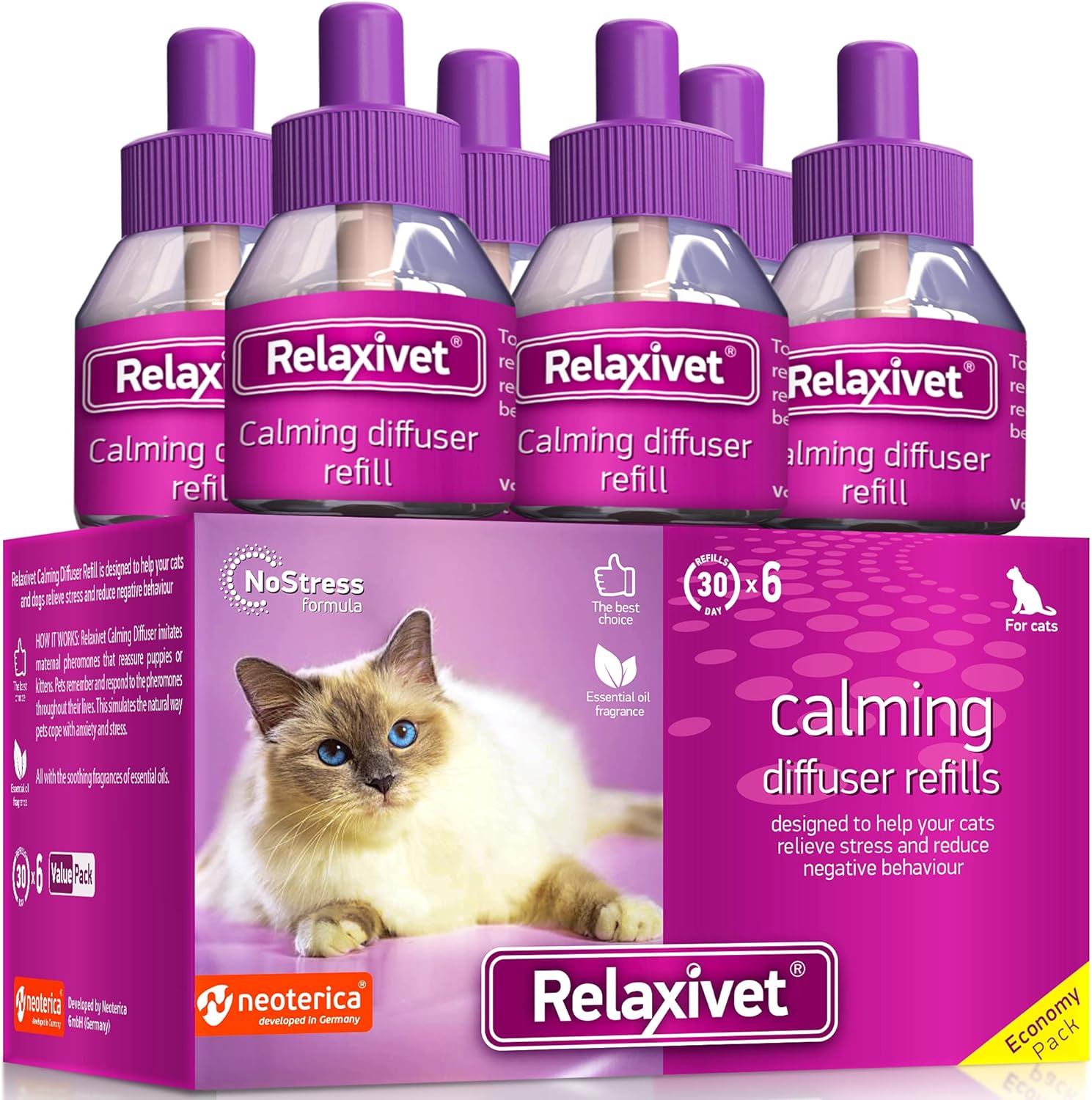 Relaxivet Cat Calming Diffuser Refill & Pet Anti Anxiety Products