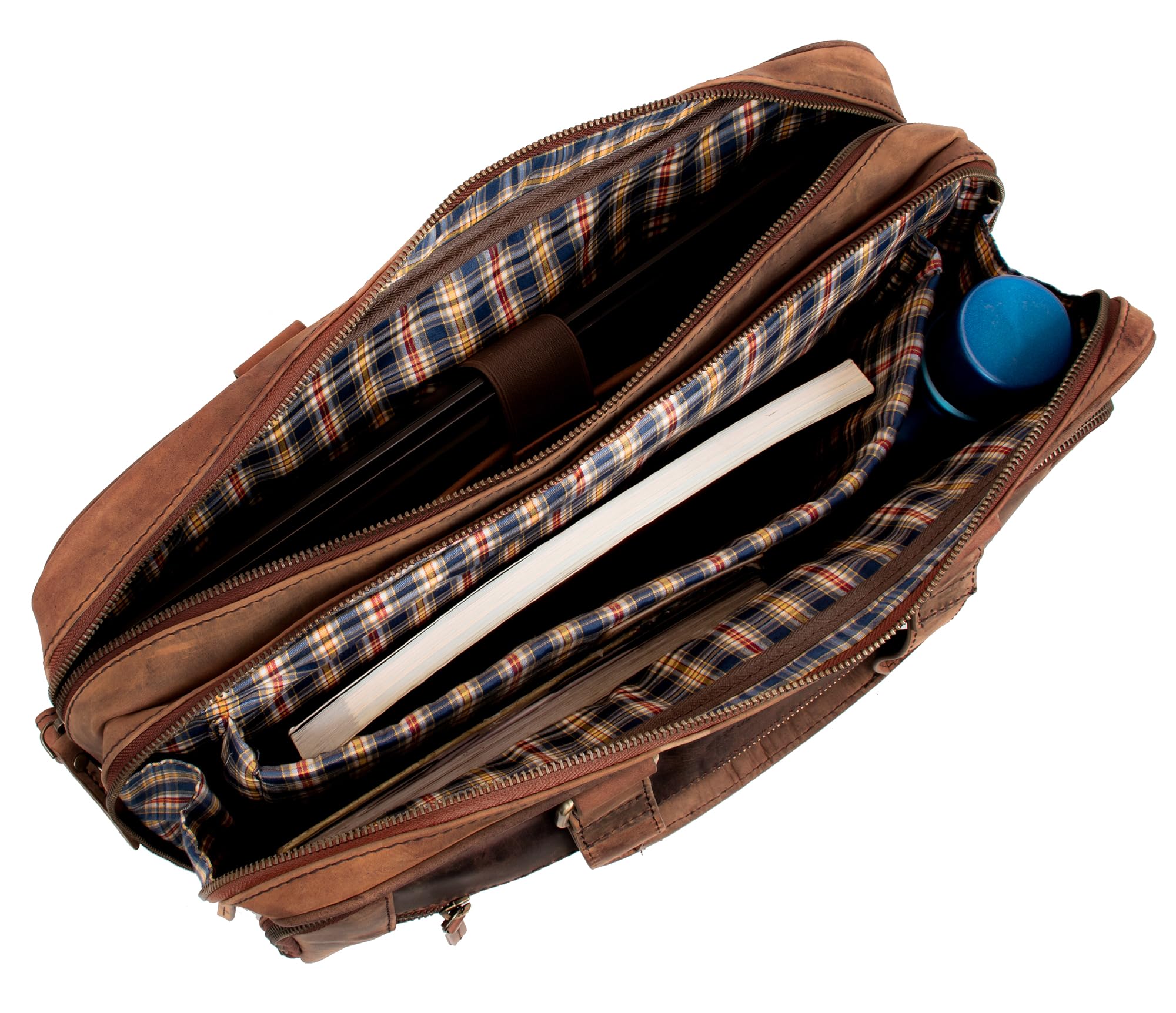 Marc Peter® Laptoptasche Seattle I Leder Umhängetasche für 15.6 zoll Laptop I Aktentasche für Notebook I Tasche für Damen und Herren