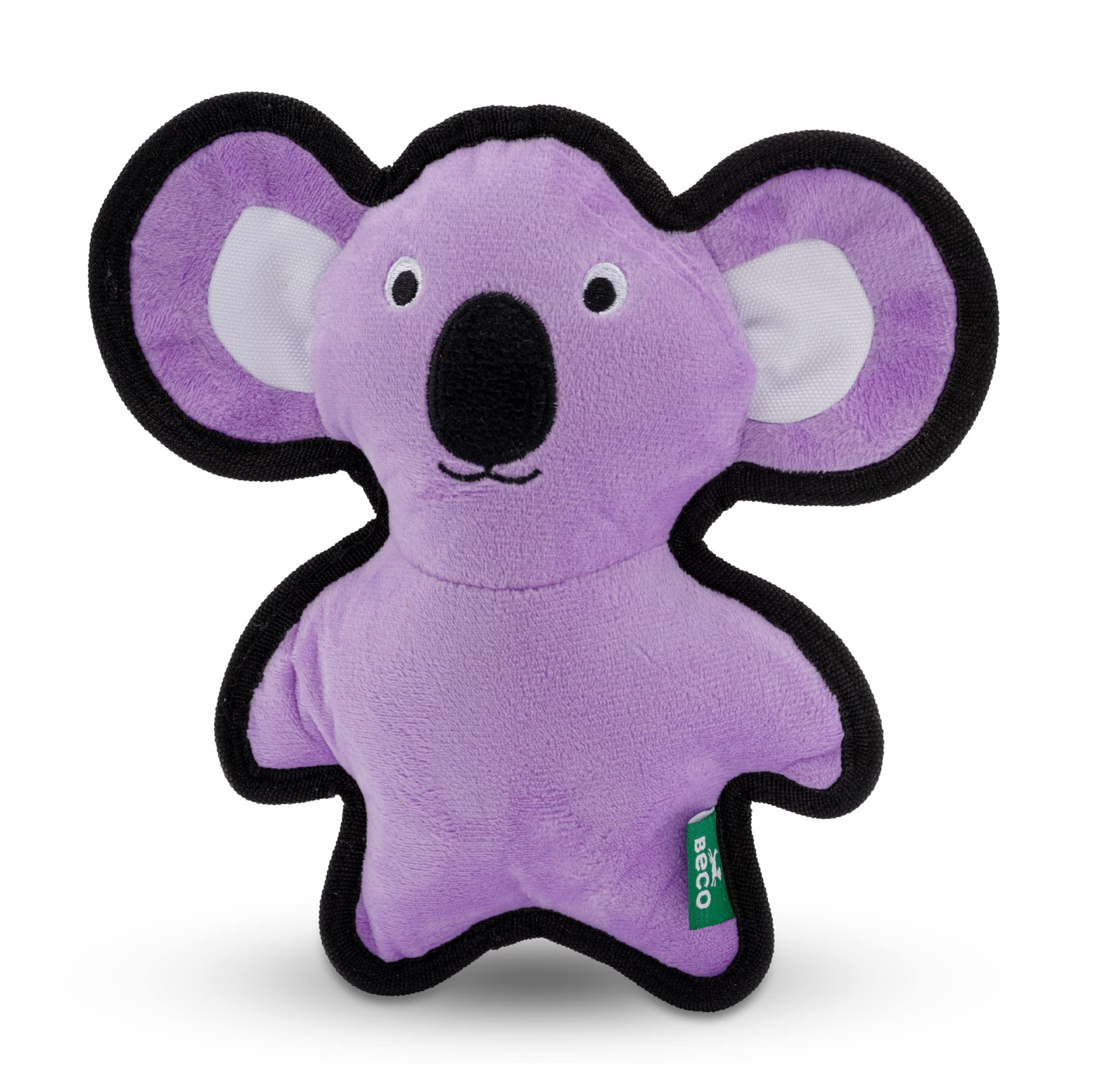 Beco Rough & Tough - Juguete masticable de Koala Morado para Perros, Doble Costura para Mayor Durabilidad, Fabricado con plástico Reciclado