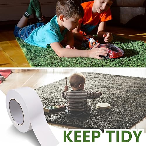 Miniatura 6 de EDSRDRUS Cinta adhesiva de doble cara de 2 pulgadas x 90 pies, resistente para alfombras de área, varios tamaños, cinta adhesiva para alfombras a