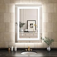 Vista 192 de WTTY LED Bathroom Mirror 32"x32" with Backlit and Front Light,Stepless Dimmable LED Mirror for Bathroom,Anti-Fog Lighted Bathroom Vanity Mirror