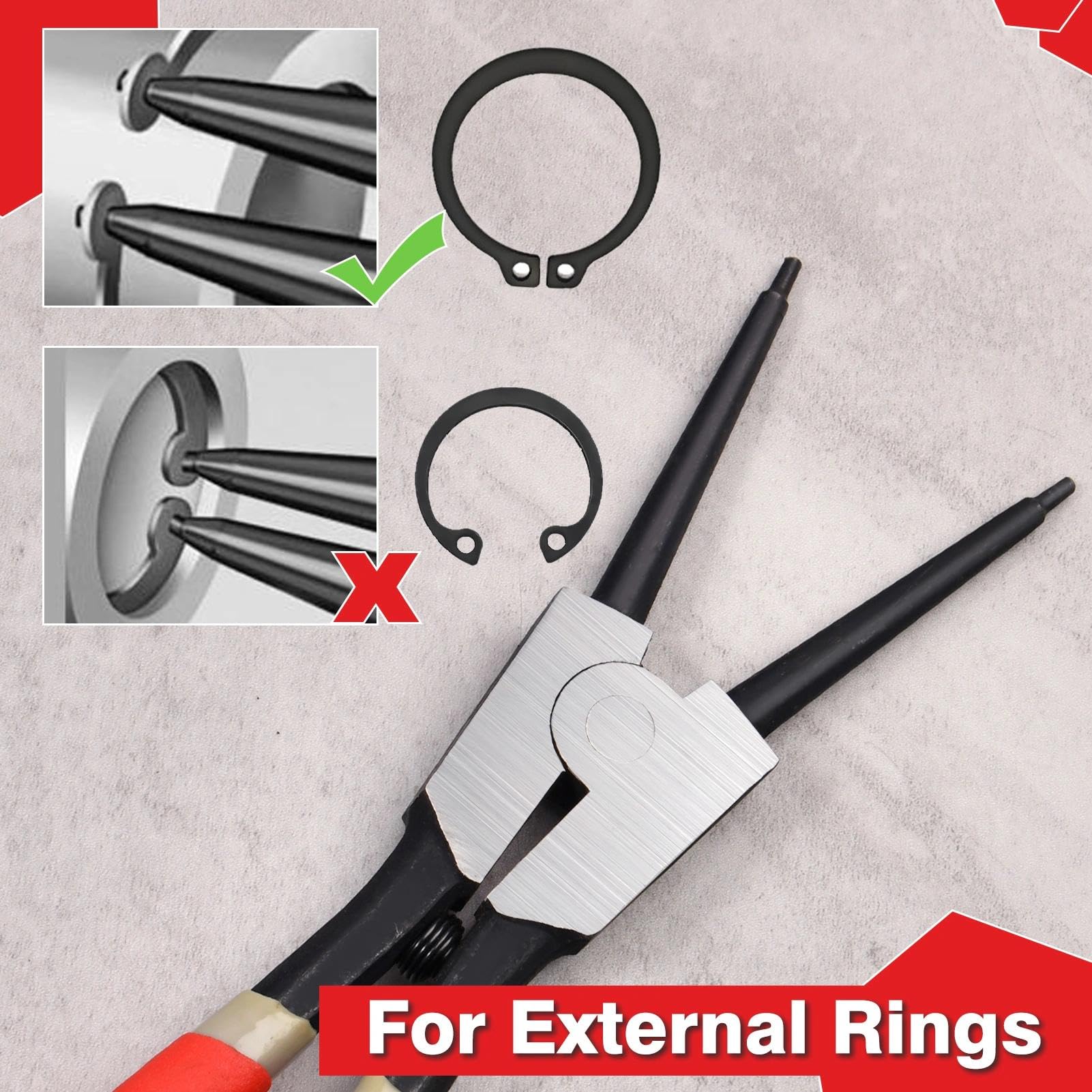 Heavy Duty Snap Ring Pliers - 13 Inch -5