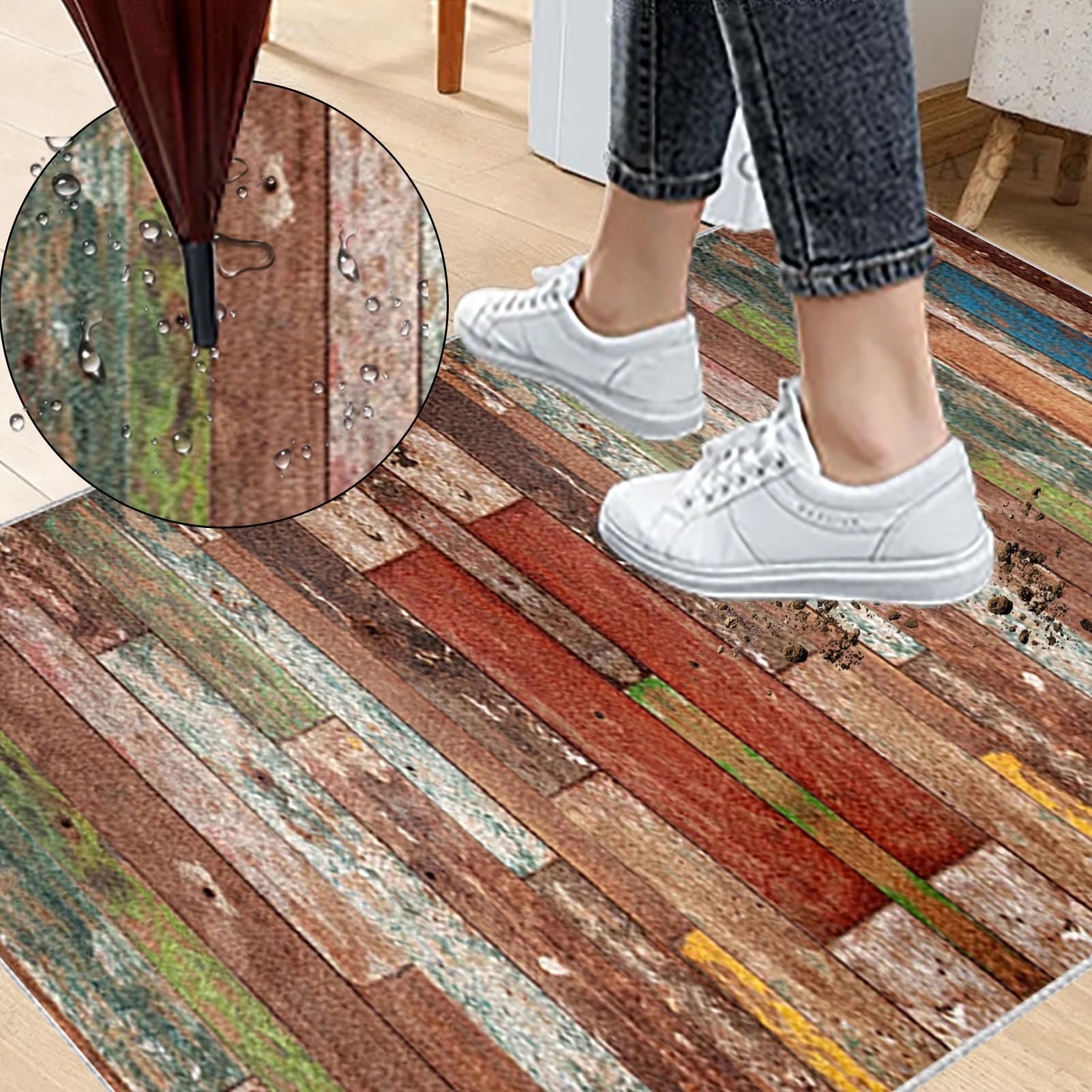 Tapijt loper Keukenloper gang, 90 x 330 cm antislip, wasbaar, zacht hal loper tapijt tapijt vloermat met antislip backing, voor woonkamer, keuken, kantoor, slaapkamer, Groen