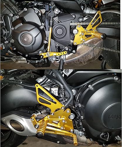 Miniatura 12 de CNC MT09 13-20 - Juego de clavijas traseras ajustables para motocicleta, pedal de cambio de freno compatible con FZ-09 MT09 2013 2014 2015 2016 2017