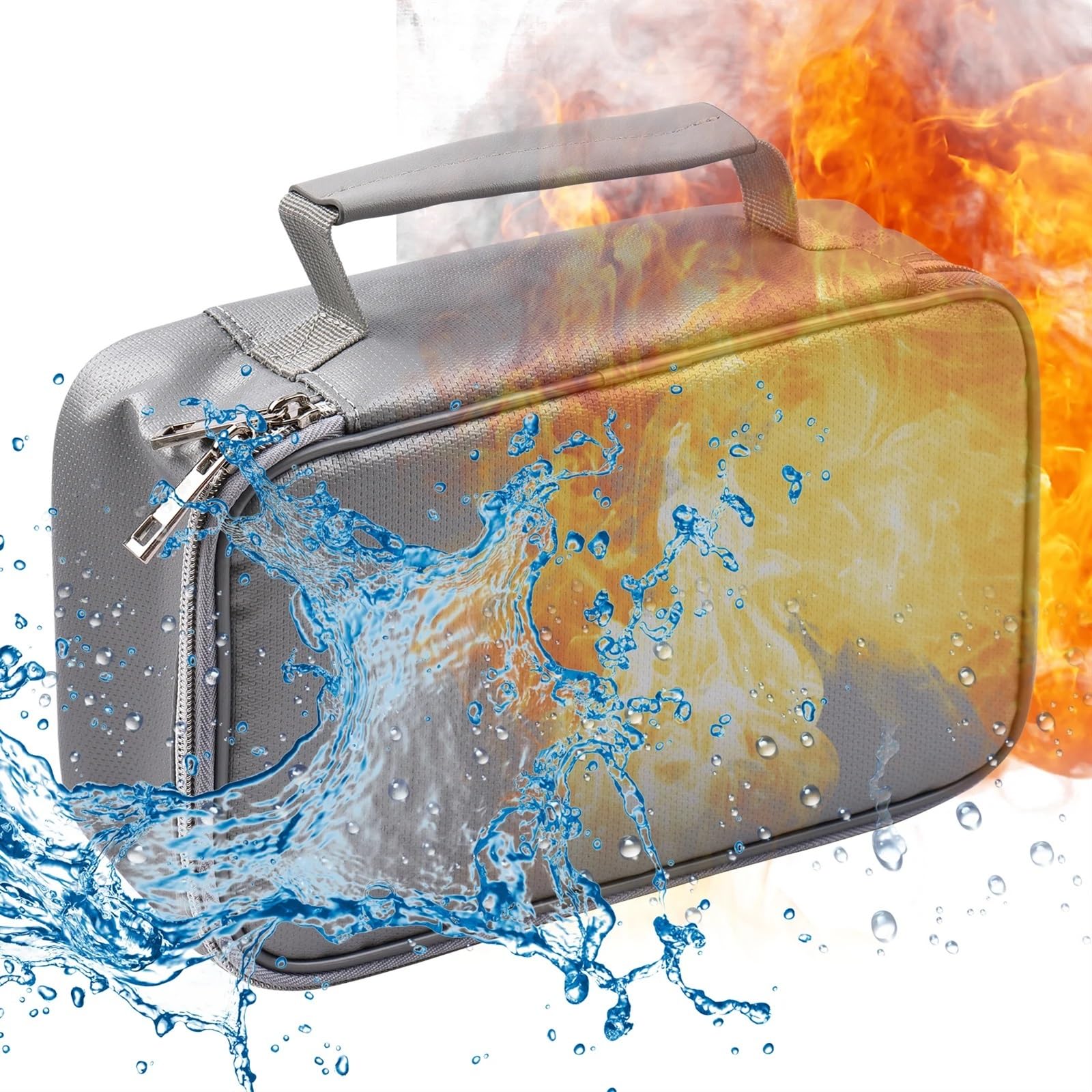 Borsa for Documenti ignifuga Organizer di Sicurezza Chiusura con Cerniera Custodia for Soldi Resistente al Fuoco e all'Acqua Custodia for Carte Multistrato(Black)
