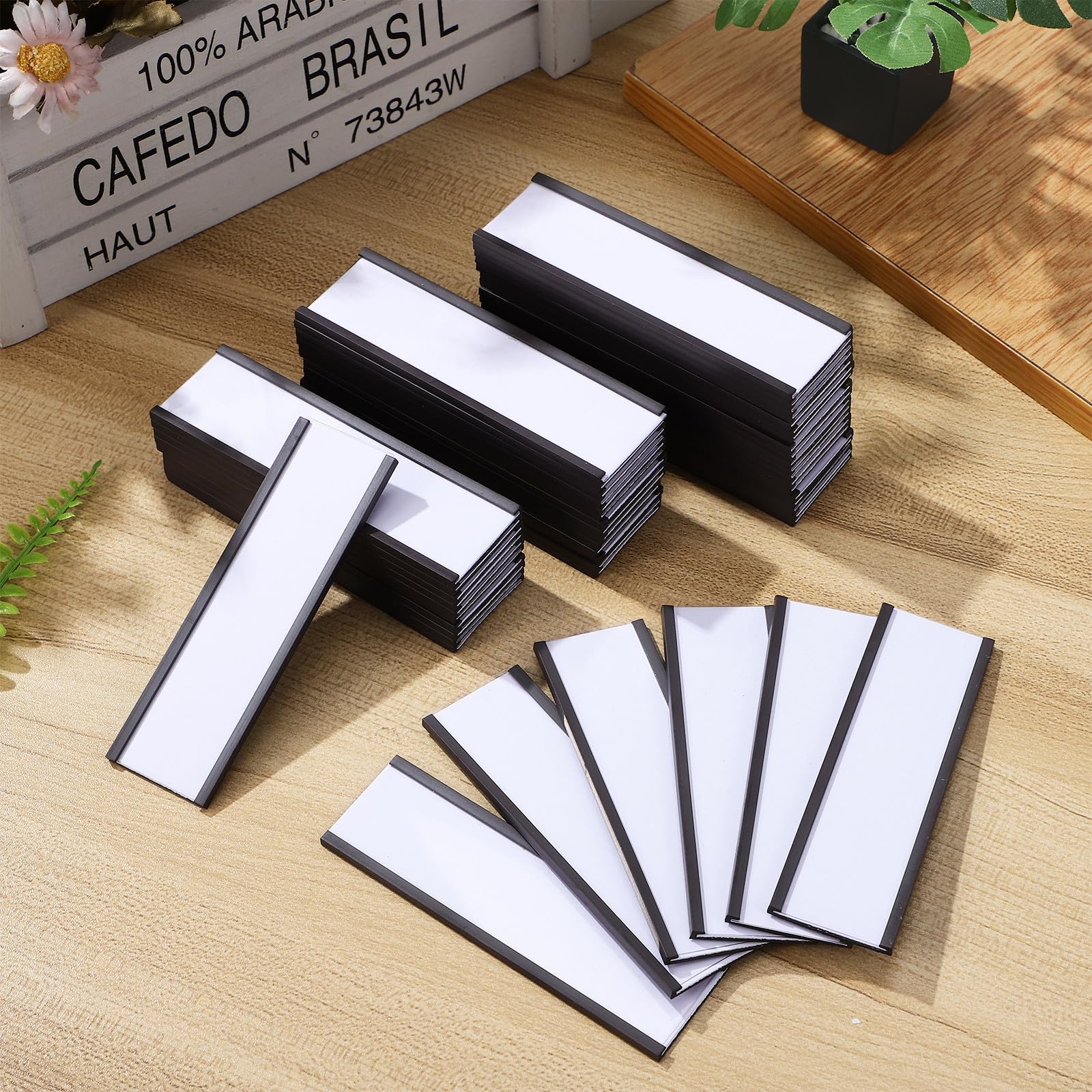 50 Pezzi Portaetichette Magnetico a Inserto, Carta