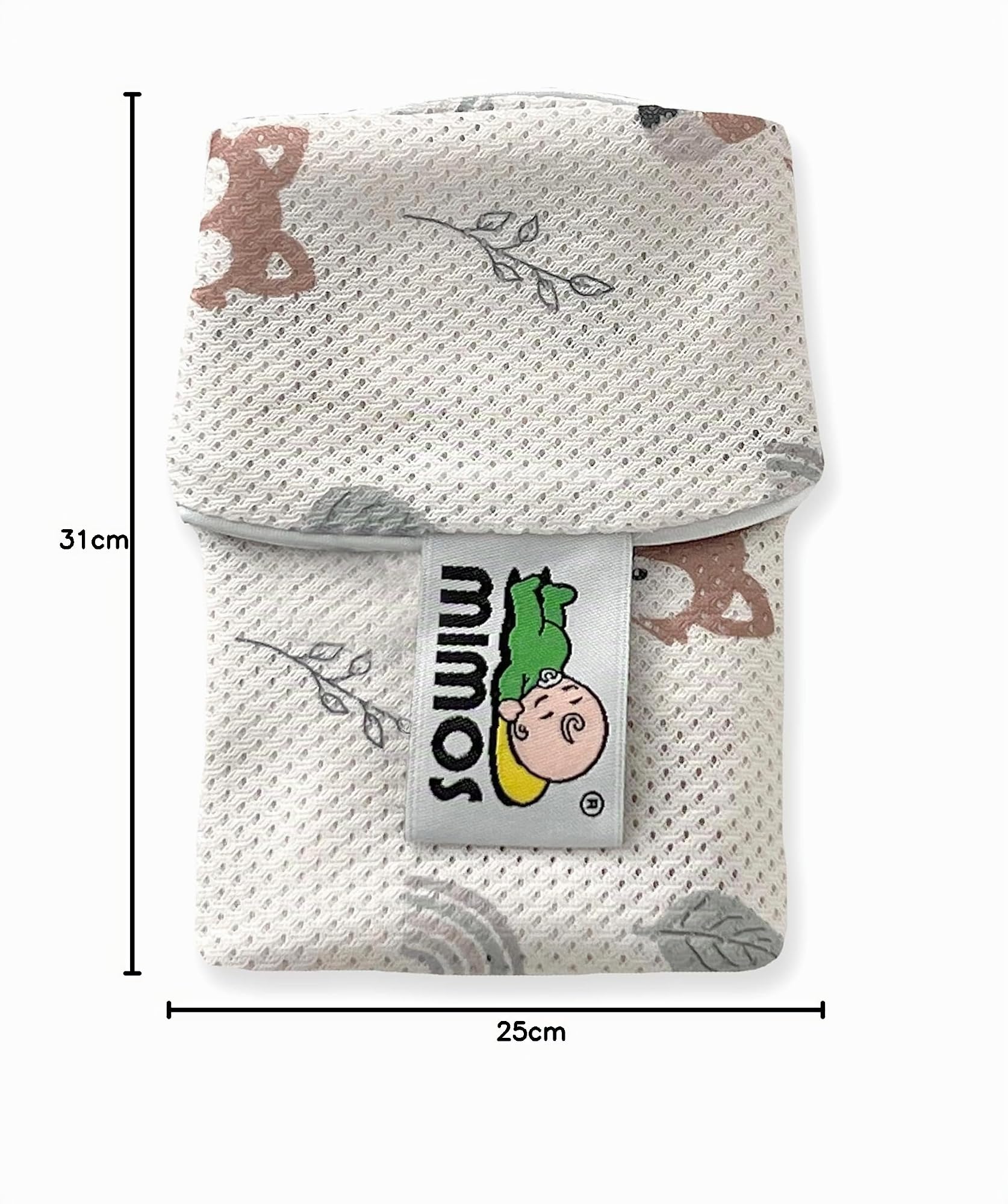 MIMOS® Cuscino per neonati | Aiuta a prevenire e curare la plagiocefalia | Prodotto traspirante e soffice | Include una copertura rimovibile in poliestere al 100%. (Fox, XS)