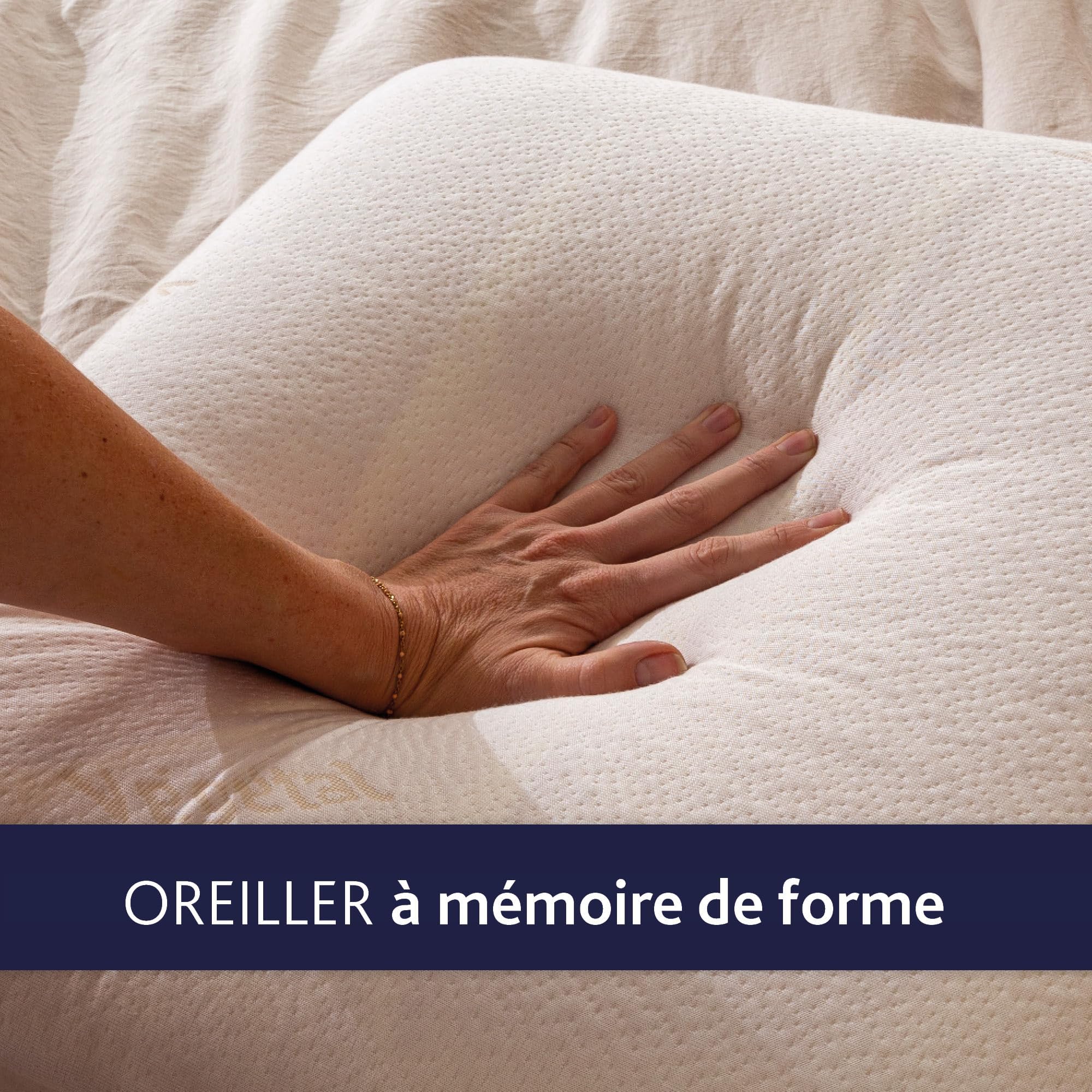 DODO | Oreiller Végétal à Mémoire de Forme 60x60 | Maintien des Cervicales | Taie déhoussable et Lavable à 40°c