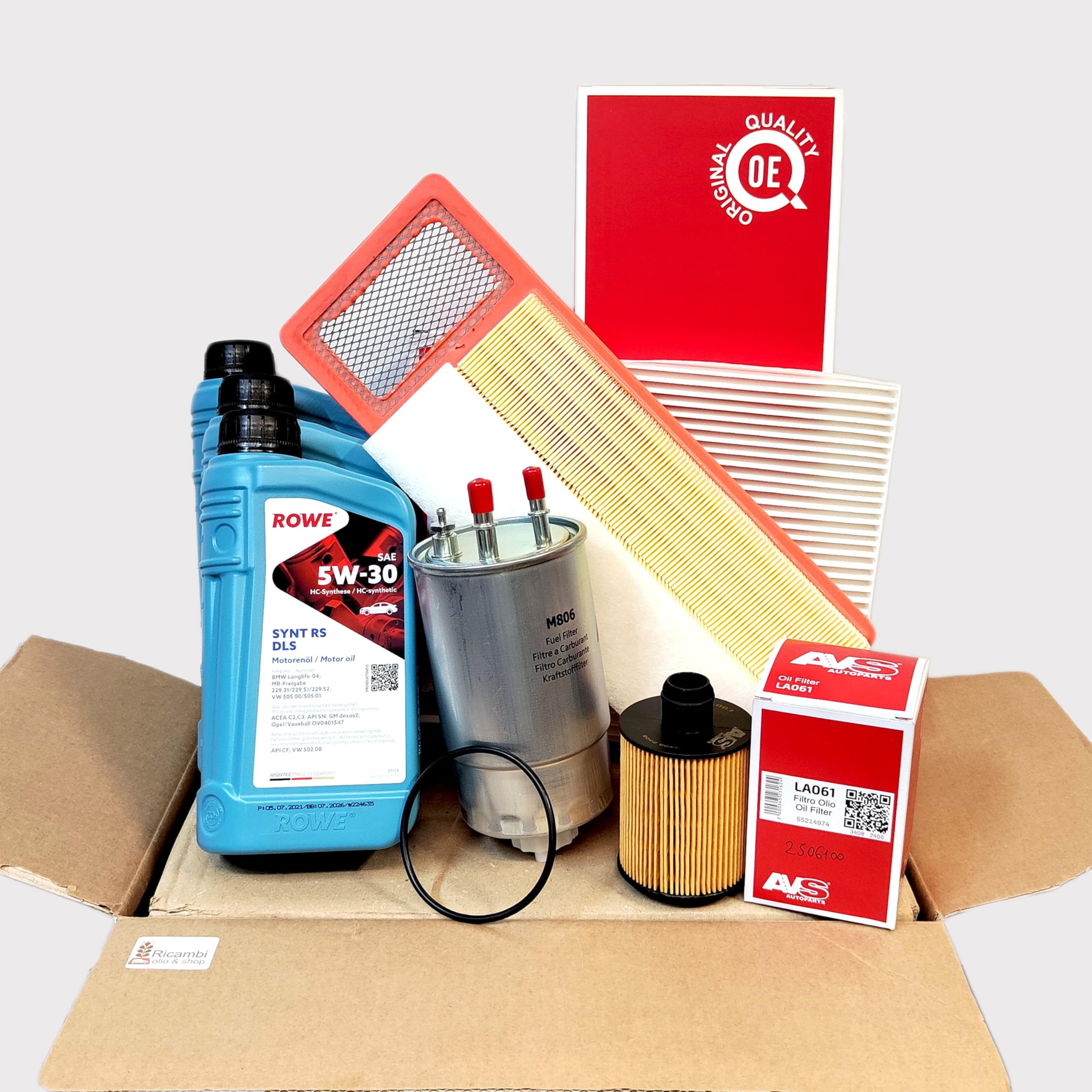 KIT Tagliando Specifico per Citroen Nemo diesel 1.3 HDI 75 FAP 55KW 75HP F130DTE5 09/10 -> (AVSAB)