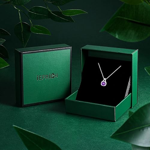 Miniatura 6 de Sterling Silver Birthstone Necklace for Women Girls, Glittering Birthstone Necklace for Women Teen Girls Silver Jewelry Anniversary Birthday Gifts