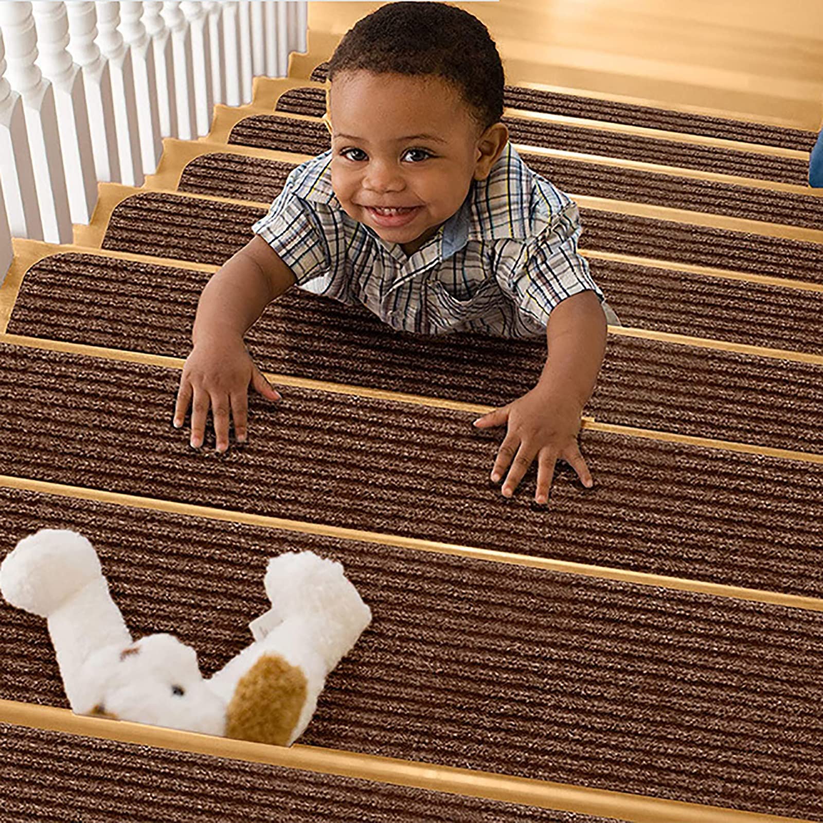 Alfombras para peldaños evitan caídas juego de 15 alfombrillas de escalera autoadhesivas 8"x30"