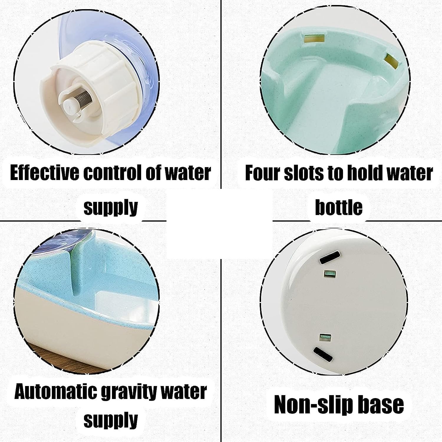 Alimentatore d'acqua per animali domestici, abbeveratoio automatico per animali domestici, dispenser di acqua in plastica per cani e gatti, 3,8 litri