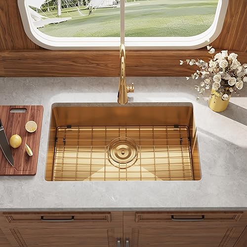 Miniatura 46 de Kitsitchen Fregadero de cocina para autocaravana de 23 pulgadas, fregadero de cocina de acero inoxidable calibre 18, fregadero de cocina de un solo