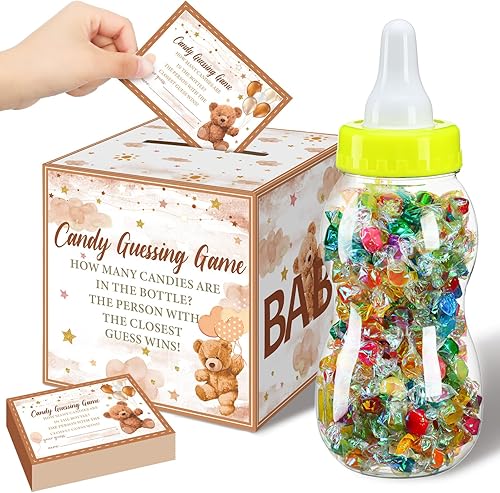 Miniatura 27 de Glenmal Juego de 52 piezas de cereza para baby shower, juegos de regalo, biberón grande para juego de ducha, adivina cuántos dulces decoraciones