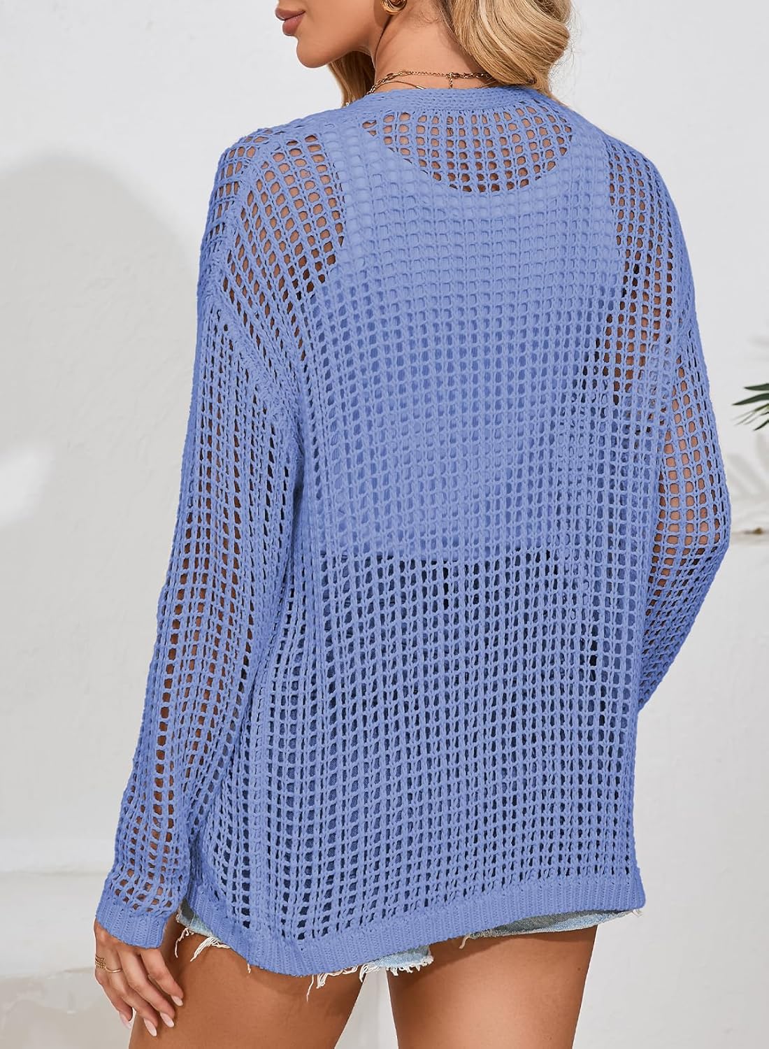 Dokotoo Women’s Crochet Cardigan Sweater Boho Cover-ups Oversized Open Front Tunic Summer Outwear - Image 2