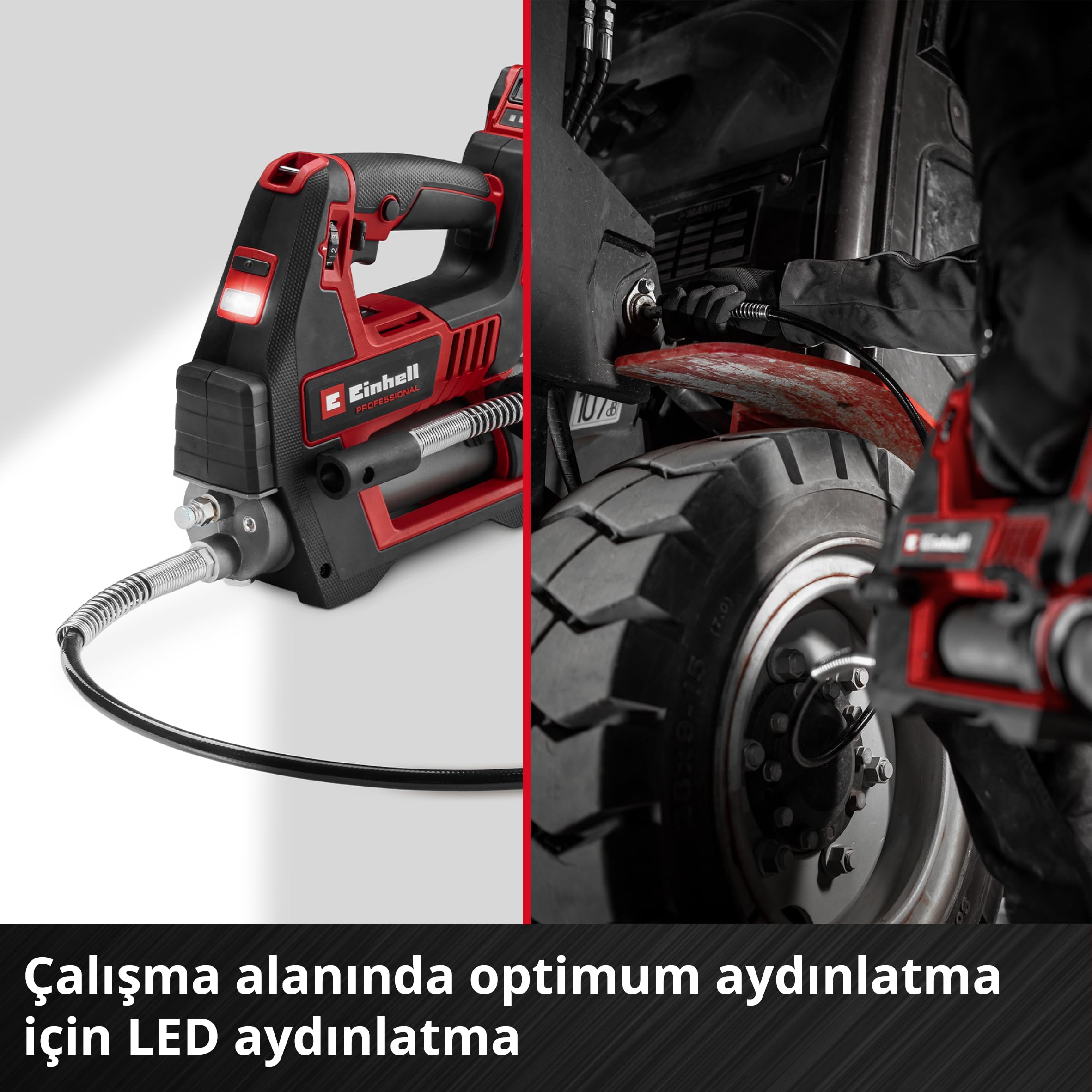 Einhell Profesjonalny bezprzewodowy pistolet do smarowania TP-GR 18/690 Li-Solo | PXC | 18 V | maks. 690 barów/10 000 PSI | maks. Moc 295 ml/min | kontrola ilości tłuszczu | 2 prędkości | bez akumulatora