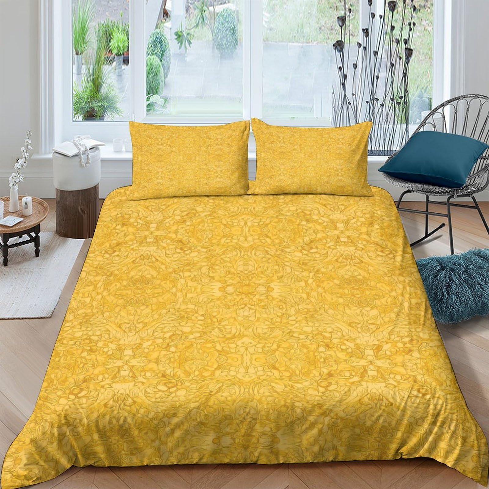 Ctjqhvkz Style-5 3D Printed Baroque Floral Fitted Sheet Microfiber Gold Pattern Mattress Cover For Bedroom Guest Room Decor Single（135X200cm）