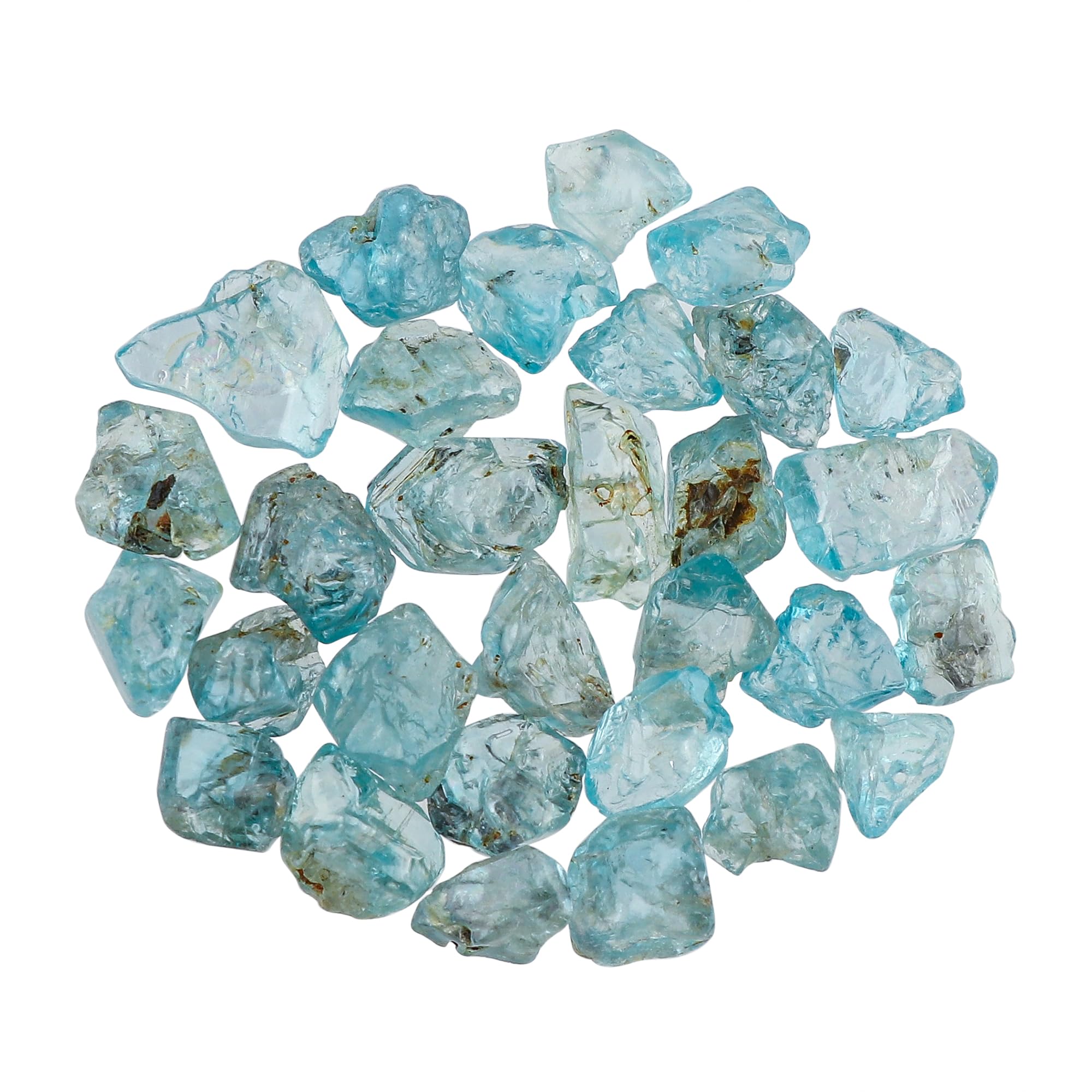 (100cts) Natural Raw Blue Zircon Gemstone, Wholesale Rough Stones, DIY Jewelry Making, Bulk Loose Supplies, Chakra Healing Crystals, December Birthstone, Gem Collection (30 to 32pcs)