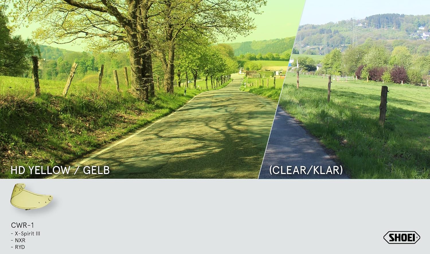 Yellow Shoei RF-1200 CWR-1 Faceshield