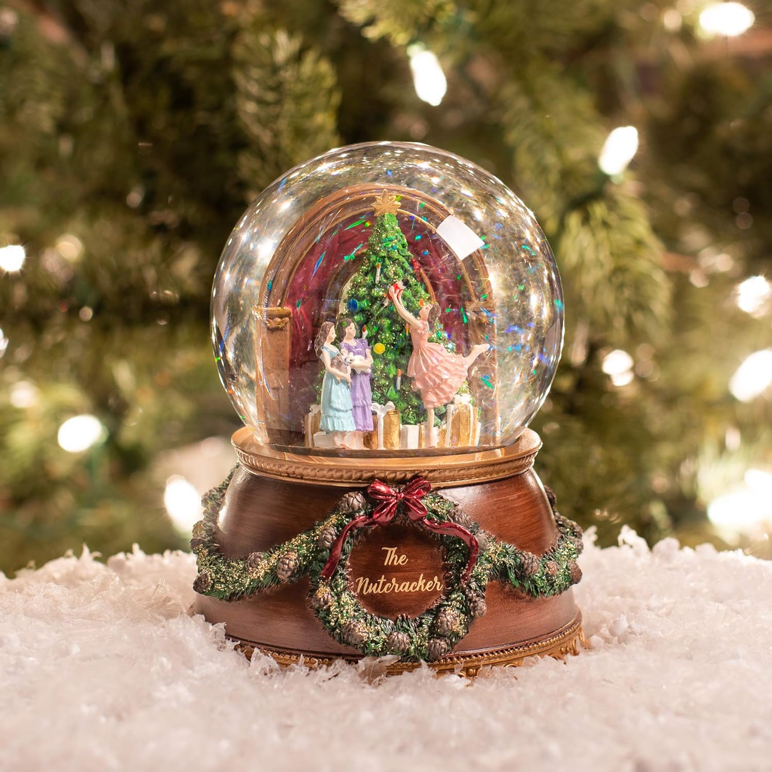 Nutcracker Glitterdome 6 x 4.5 Resin 100MM Snow Globe Plays The Nutcracker Ballet, Christmas