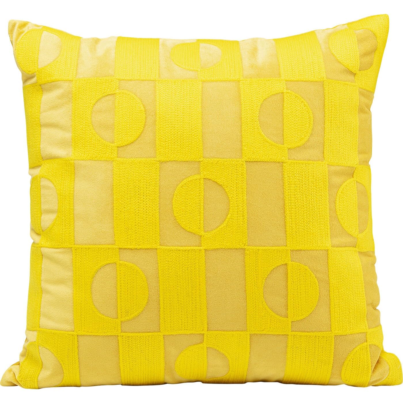 Coussin décoratif de créateur Phase jaune 45x45 cm au style minimaliste