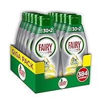 Fairy Gel Detersivo Lavastoviglie - 384 Lavaggi - 12 bottiglie da 32 lavaggi