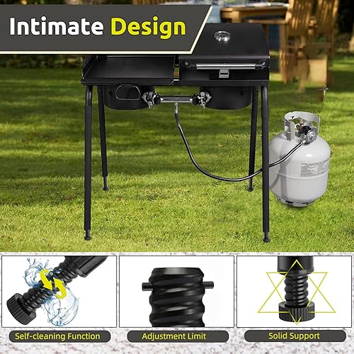 Miniatura 5 de Niveladores de patas de estufa de campamento ajustables, accesorios para estufas Camp Chef Explorer, apto para estufa de campamento al aire libre