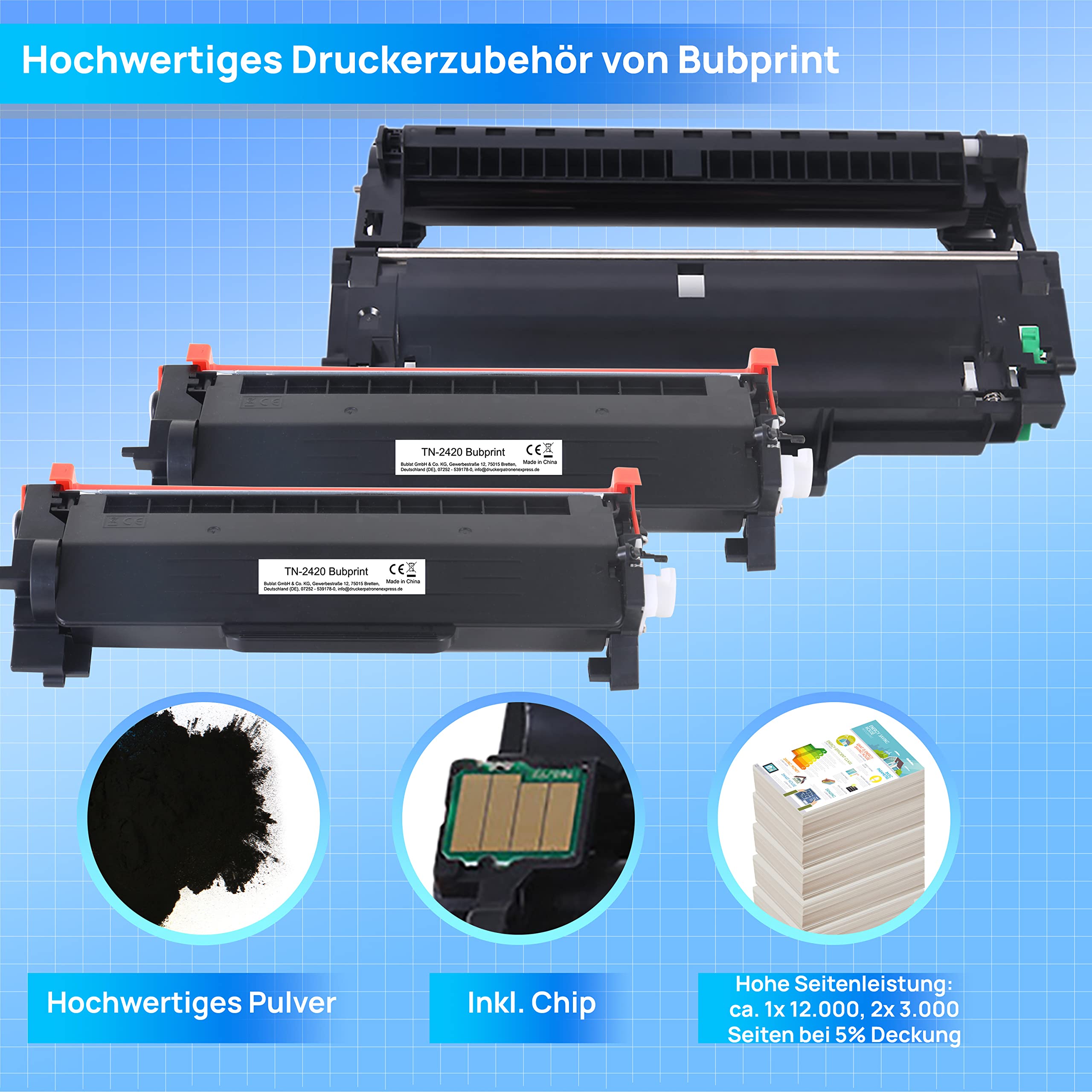 2 XXL Toner für Brother TN-2420 MFC-L2710DW MFC-L 2710DN HL-L2350DW HL-L2310D eB