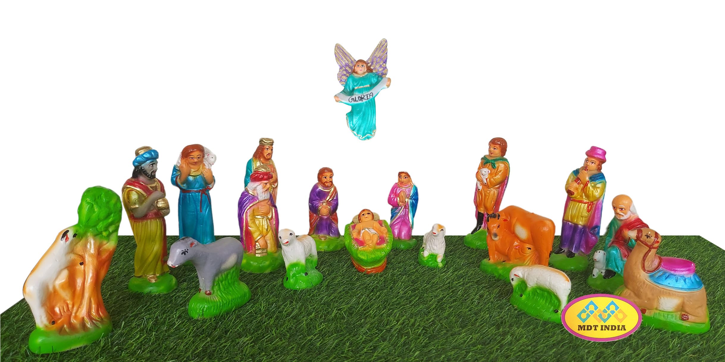 Big Nativity Set for Christmas Decorations Large Size Xmas Crib Set (6 Inch Set of18 Piece)