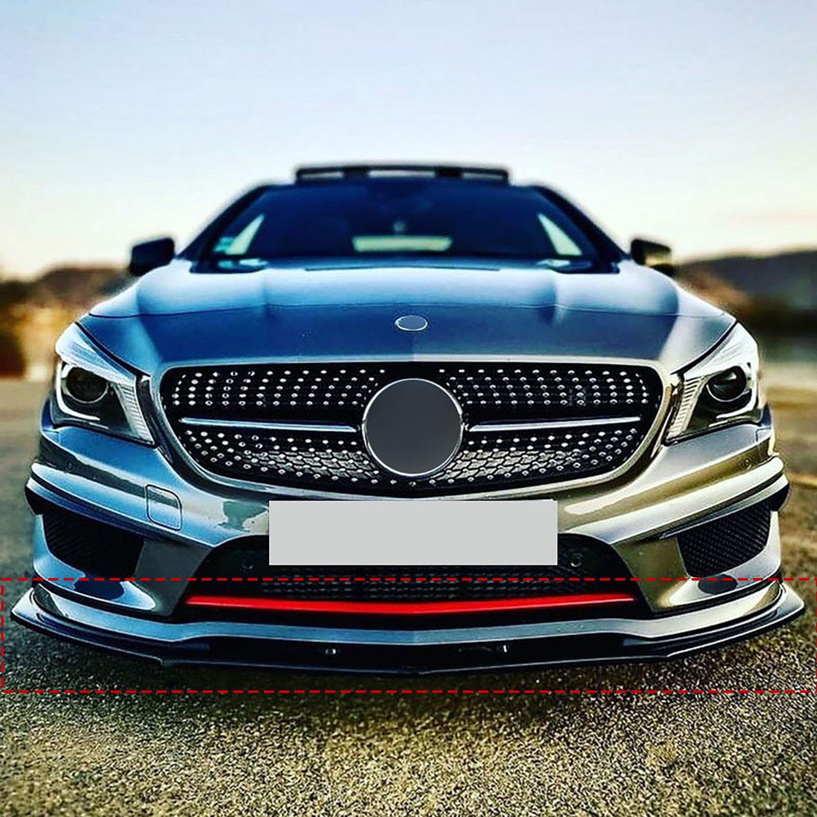 Kompatybilny z Mercedes-Benz CLA-Class C117 CLA200 260 CLA45 AMG 2013-2015, przedni spojler, Car Lower Body Kit Splitter Car Styling akcesoria zewnętrzne, błyszczący czarny