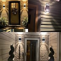 Vista 4 de Luminaria para exteriores, moderna lámpara de pared para exteriores, aplique de pared exterior negro, luces impermeables para porche exterior