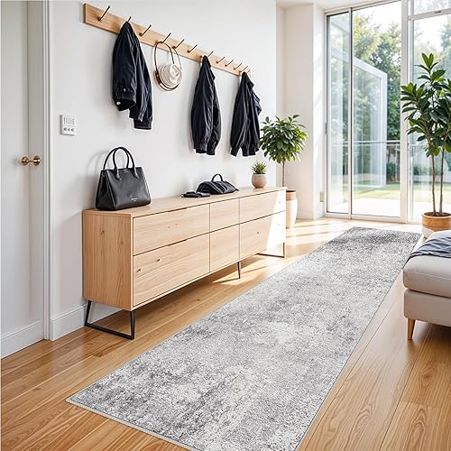 Miniatura 21 de RUUGME - Alfombra lavable abstracta de 4 x 6: alfombras de área para sala de estar con respaldo antideslizante, alfombra neutra resistente a