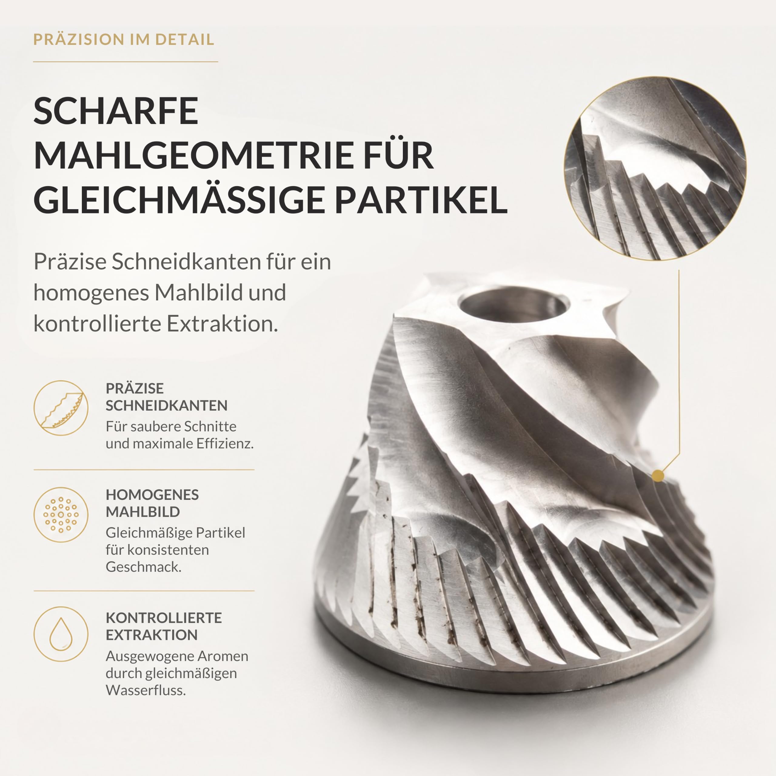 Thiru Handkaffeemühle manuell, Testsieger 2026*, Edelstahl-Kegelmahlwerk mit 60 Mahlgraden & Doppellager – Espresso mit Crema, Filterkaffee & French Press, Holzgriff & 2 Glasbehälter (Walnussgriff)
