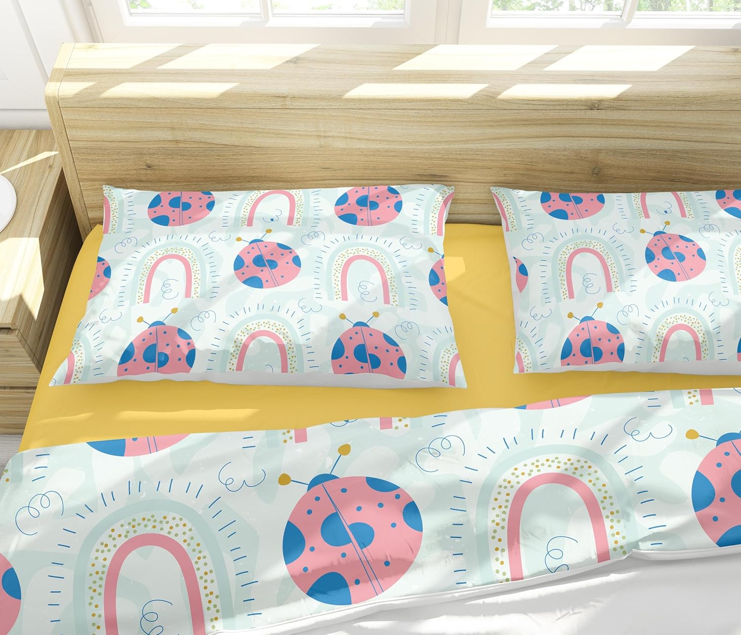 Duvet Cover Blue Comforter Cover Twin Size for Kids Boys Cartoon Bedding Set Girly Soft Microfiber Quilt Cover 135x200cm /50x75cmx2