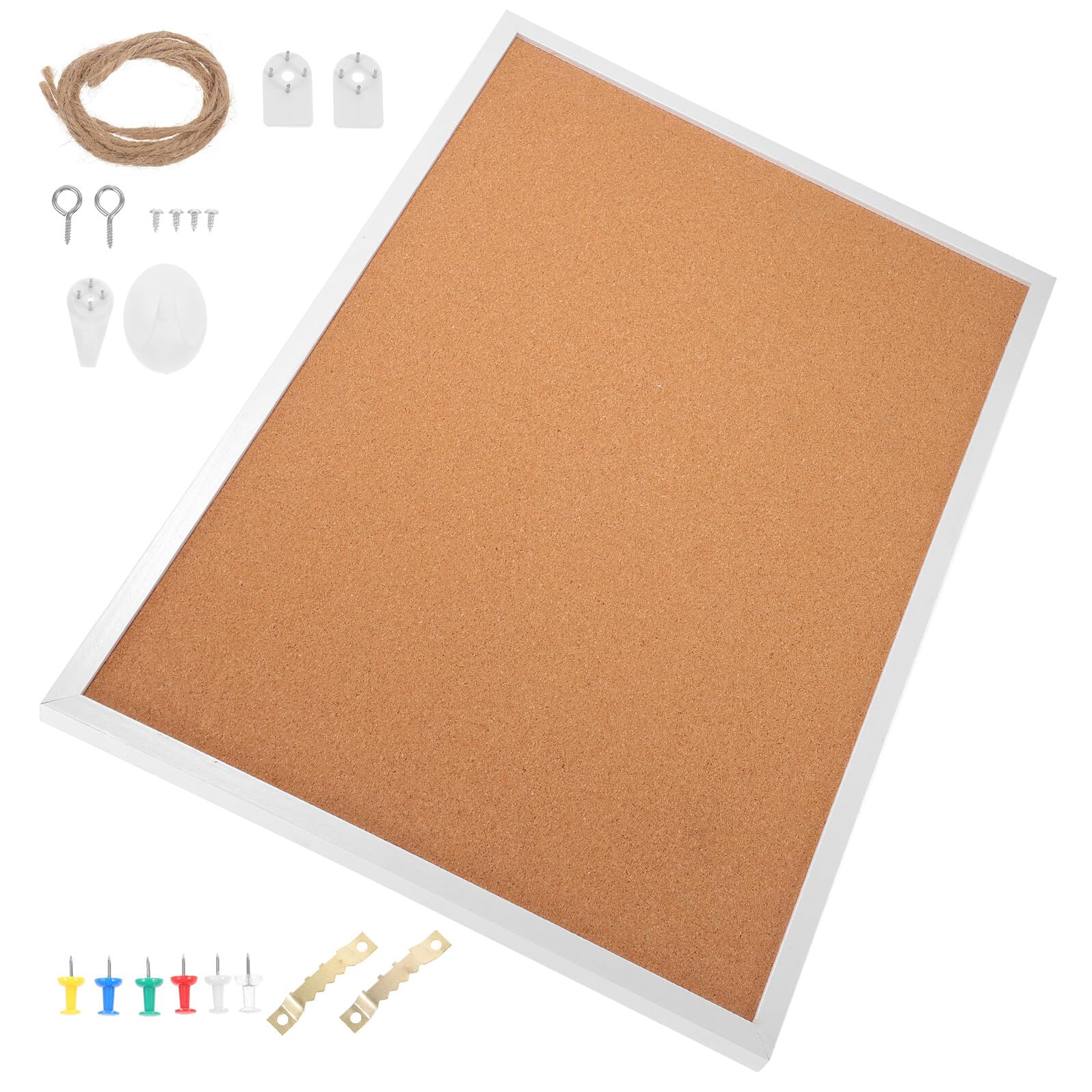 Tableau d'affichage en liège 35x50cm avec cadre bois et punaises incluses pour notes