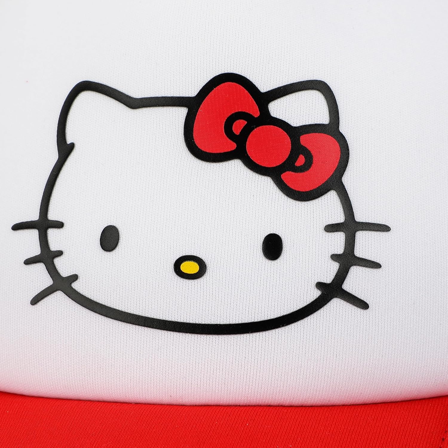 Hello Kitty Character Face Red & White Trucker Hat - Image 6