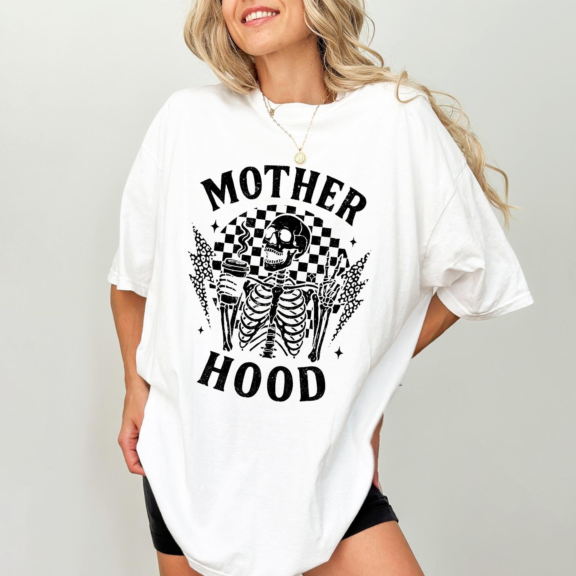 Retro Motherhood Skeleton Shirt Comf …