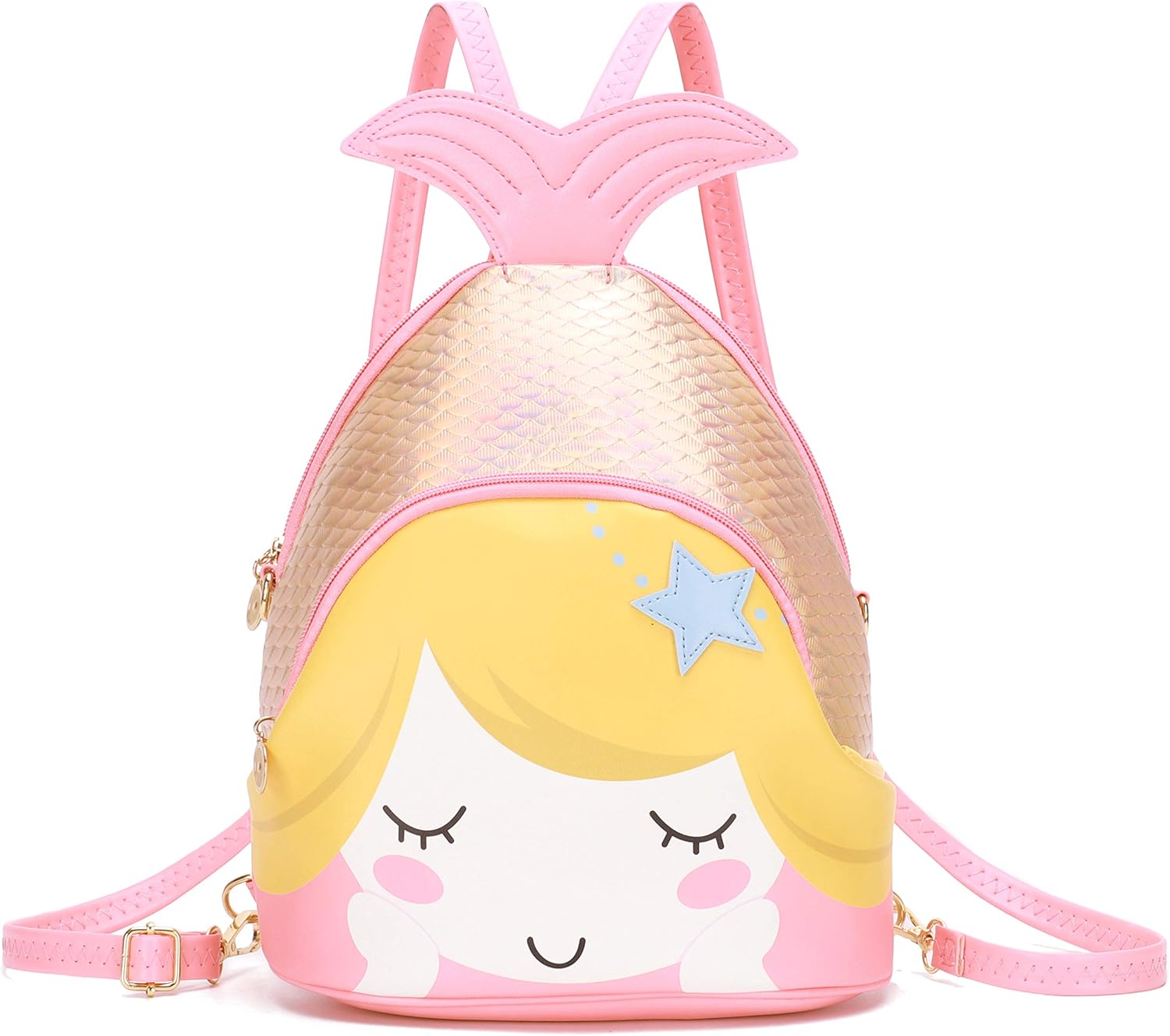 KL928 Girls Mini Backpack Toddler 3D Animal Casual Daypack PU Leather Preschool Convertible Shoulder Bag Gift for Kids (Black)