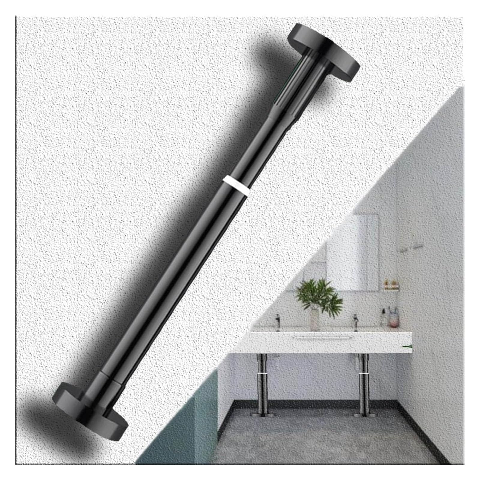Zxgrfdefa Black Sink Support Legs, Drill Free Support Poles For Kitchen Sinkstainless Steel Sink Legs(,Height 90 150Cm)
