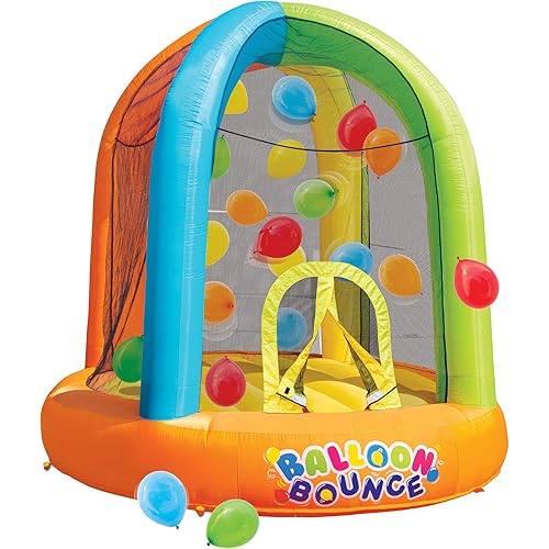 BANZAI Balloon Bounce, Diameter: 9 ft, Width: 8 ft 6 in, Inflatable Outdoor Backyard Bounce & Play Surrounded by Floating Balloons
