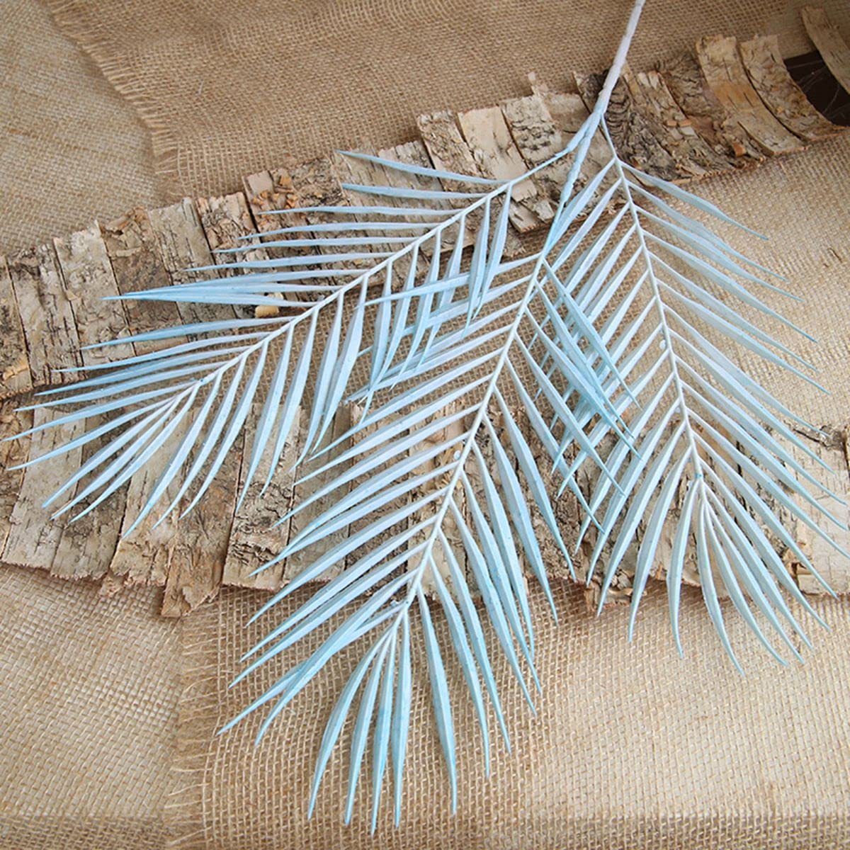 SPDD Palm Artificial Plants Leaves Decorations DIY Coconut Leaves Wedding Savannah Palm Artificial Plants for Home Party Flowers Arrangement(Blue)