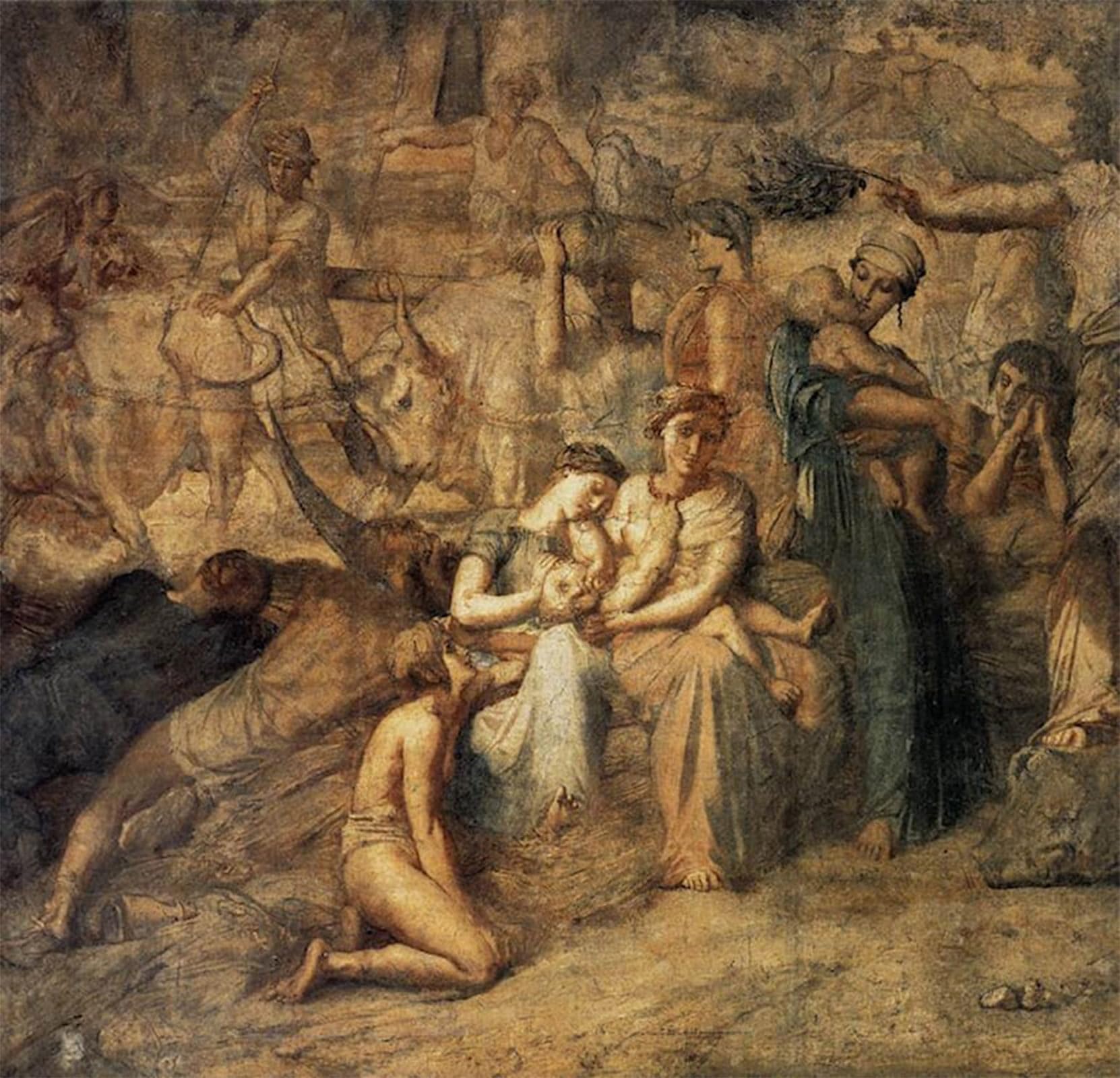 ARTXLXXBN Famous Prints Artwork Pictures Poster Painting Art Peace by Theodore Chasseriau Artwork Landscape Pictures for Home Decor 60x90cm
