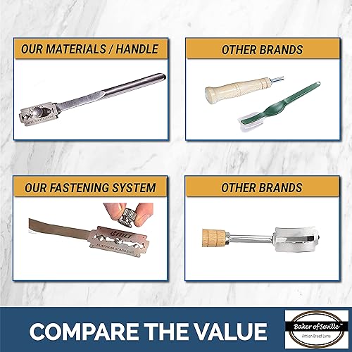 Miniatura 7 de Pan cojo - Ahora con 6 cuchillas incluidas. Cambia de hoja recta o curva en segundos con el diseño patentado. Construido para panaderos