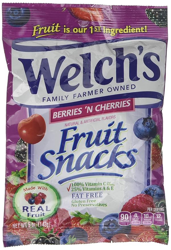 Welch's, Berries 'N Cherries Fruit Snacks, 5 Ounce