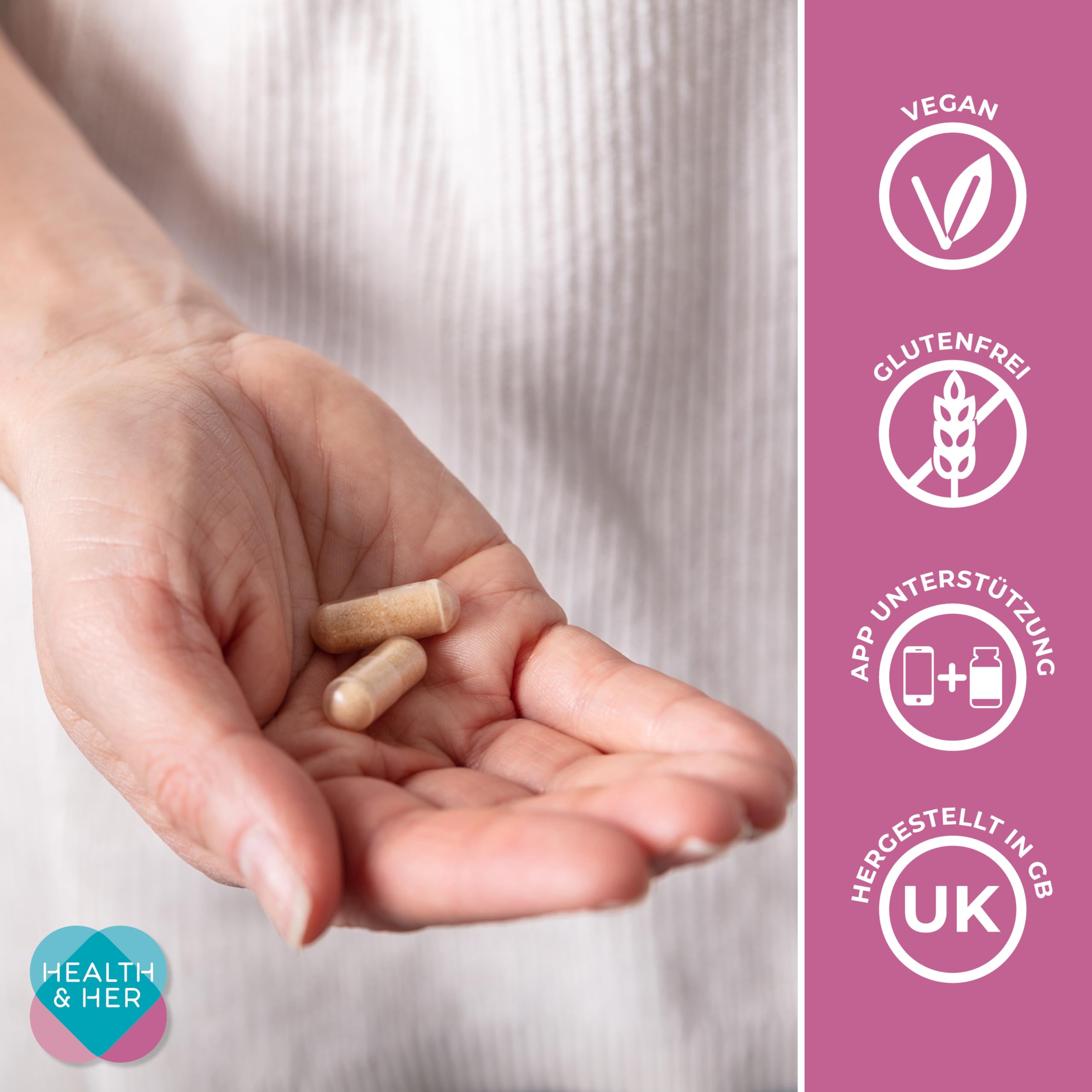 Health & Her Intimität+ Libido Booster für Frauen - Wechseljahre Kapseln - Enthält Maca-Wurzel und Tribulus - 1 Monatsvorrat - 60 vegane Tabletten