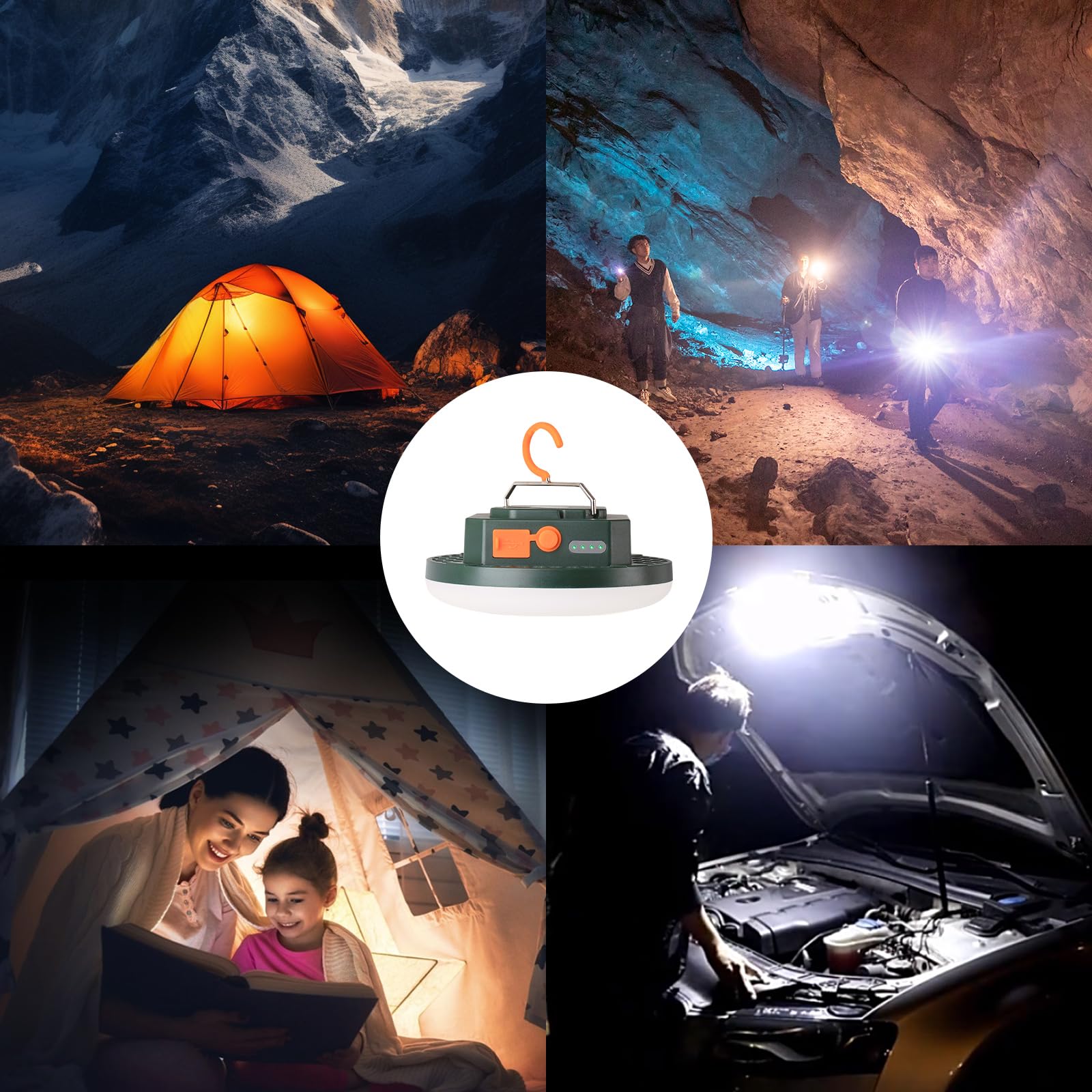 10000 mAh ricaricabile tenda luce 3 modalità di illuminazione, 4000LM LED lanterna portatile da campeggio, impermeabile IPX5, 30 W appeso tenda luce con magnete, per emergenza e regalo