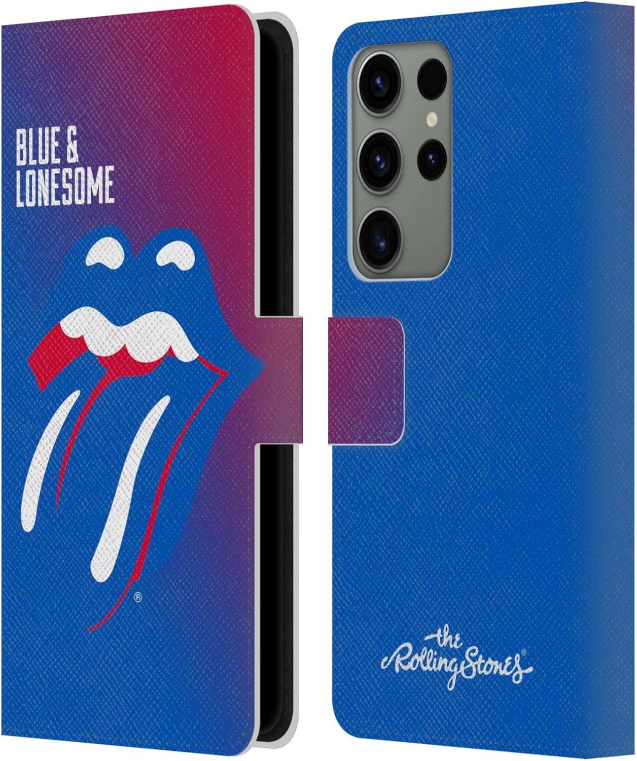 Head Case Designs Officially Licensed The Rolling Stones Blue and Lonesome Album Key Art Leather Wallet Case Compatible with Samsung Galaxy S23 Ultra 5G