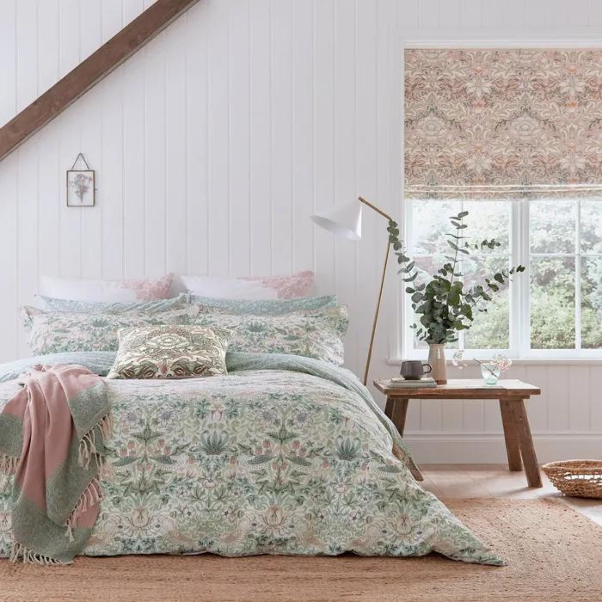 William Morris Strawberry Thief Pair of Standard Pillowcases, Cochineal Pink