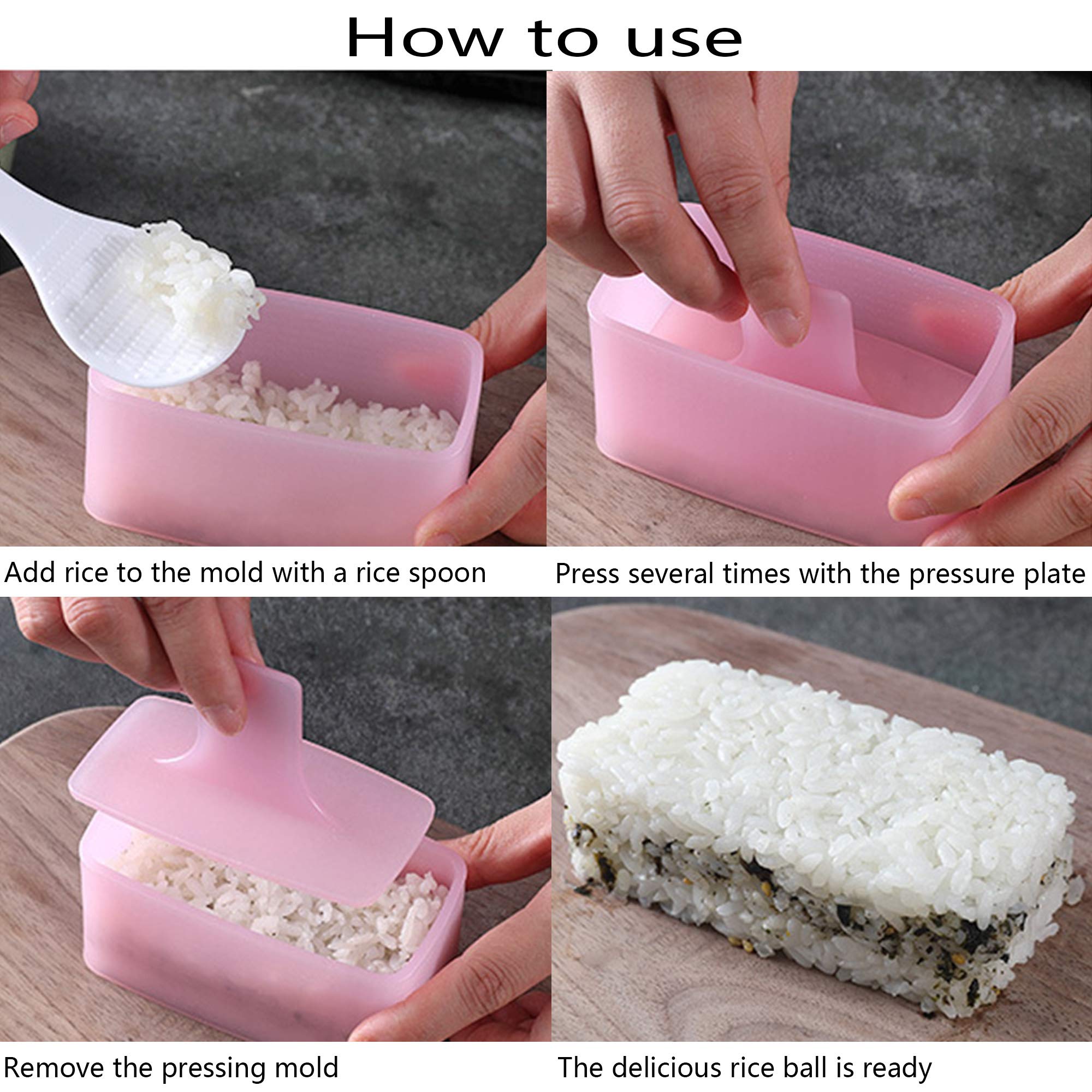 NALCY Set 4 Stampi Onigiri - Kit Per Sushi Fai Da Te Con Manico Per Palline Di Riso - Foto 9