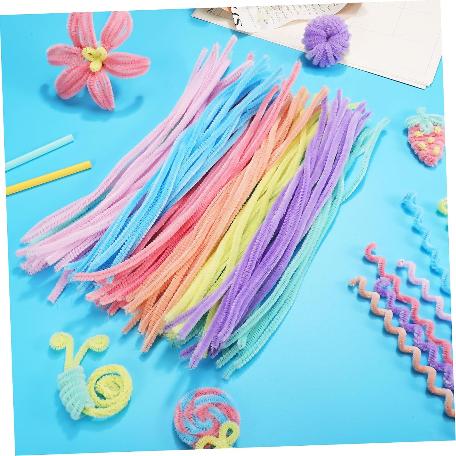 1200pcs Chenille Stems Twisted Craft Pipe Cleaners for DIY Projects Soft Material Versatile Twisting Sticks for Creative Decorations and Art Supplies